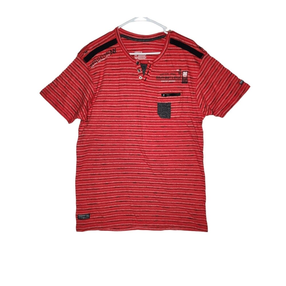 Men's T-Shirt Red Striped Casual XL Vertical Sports Limited Edition NWT